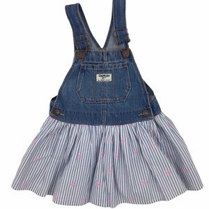 Oshkosh Denim Overalls Eyelet Dress Size 3T